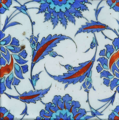 A SQUARE IZNIK TILE, OTTOMAN, TURKEY, 16TH CENTURY