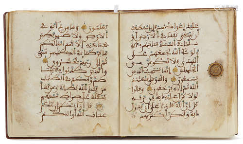 A MAGHRIBI SCRIPT QURAN SECTION, NORTH-AFRICA OR ANDALUSIA, CIRCA 13TH CENTURY