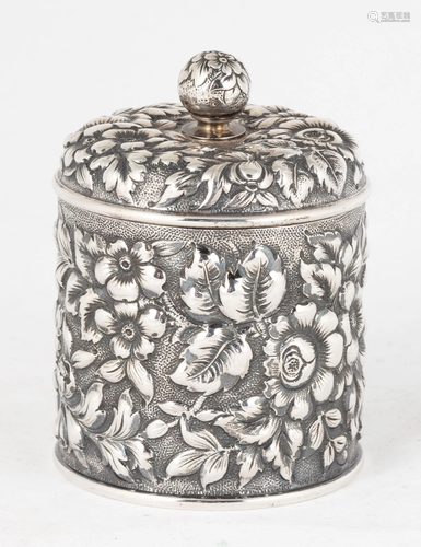 Sterling Repoussé Covered Jar