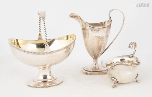 Early Sterling Creamer and Sugar Basket