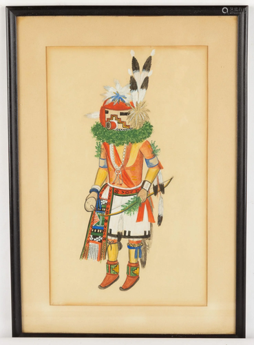 Watercolor of Tashap-Quivi Kachina