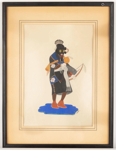 Two Watercolors of Kachinas