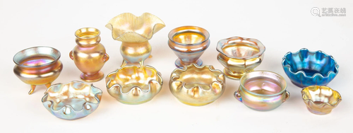 Group of Tiffany Favrile Cabinet Pieces