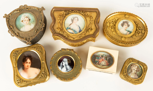 Group Jewelry Boxes with Hand Painted Portraits