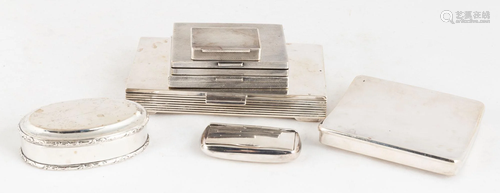 Group Sterling Silver Boxes, Danish, etc.