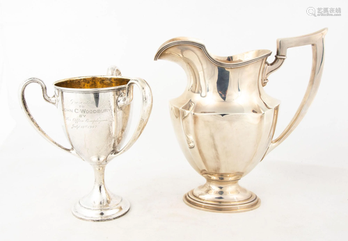 Gorham Sterling Silver Water Pitcher & Trophy