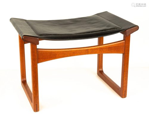 Attributed to Hans Wegner Teak and Leather …