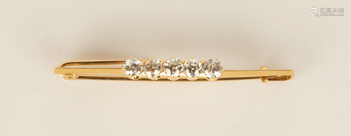 Tiffany & Co. 5 Stone Gold & Diamond Pin