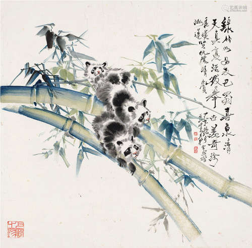 蔡鹤洲 1911～1971 熊猫 立轴 纸本