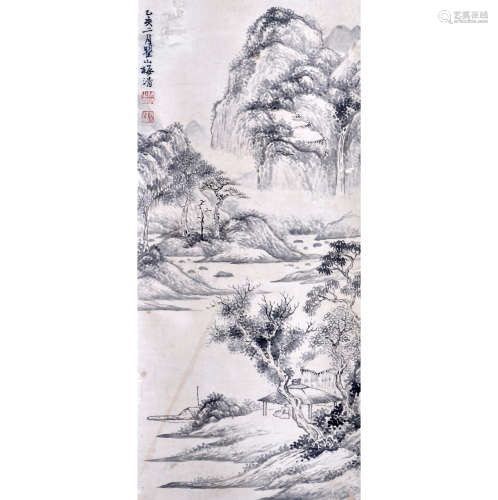 梅清 山水  水墨纸本 立轴