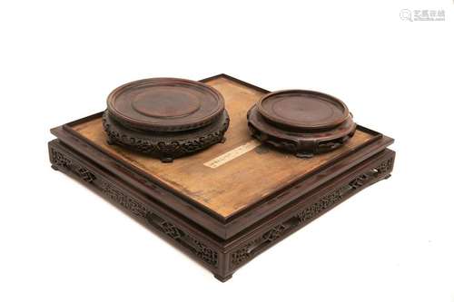 SET OF THREE (3) NATIVE WOOD BASES \nChina, 19th or…