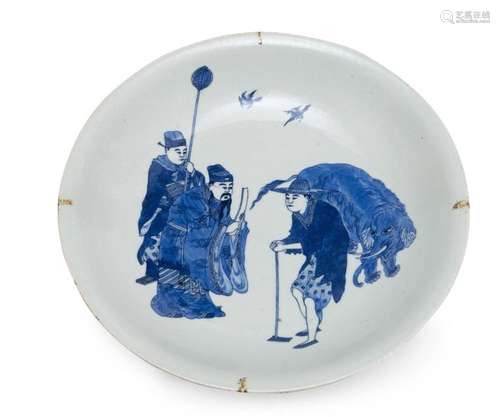 BLUE WHITE PORCELAIN DISH \nChina, Qing Dynasty, La…