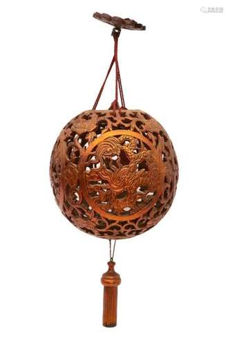 SPHERE / GILDED WOOD SUSPENSION \nVietnam / Indochi…