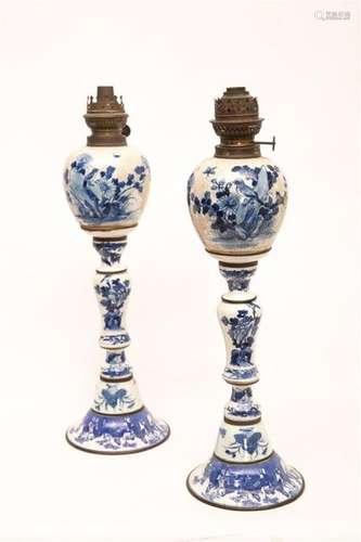 CURIOSITY PAIR OF BLUE WHITE PORCELAIN COMPOSITE O…