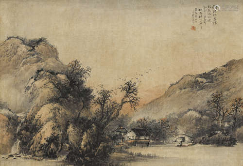 吴石僊 （1845-1916） 1891年作 仿黄鹤山樵笔意 设色纸本