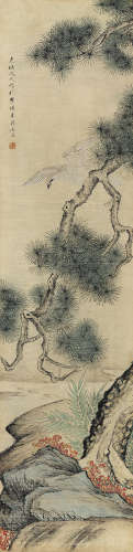 缪嘉蕙 （1841-1918） 1898年作 松鹰图 设色纸本立轴