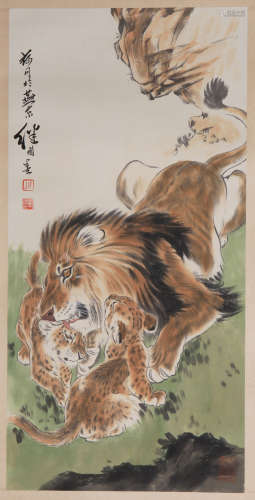 Jiyou Liu Lion Painting