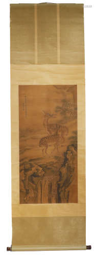 Qing Dynasty Shen Quan Deer Painting