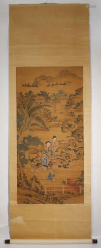 Ming Dynasty Qiu Ying Figure Painting