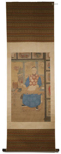 Qing Dynasty Yuan Mei Figure Painting