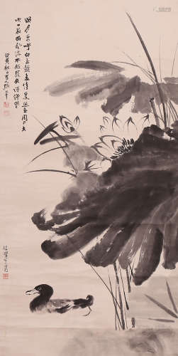 Xu Beihong and Zhang Daqian Flower Bird Painting