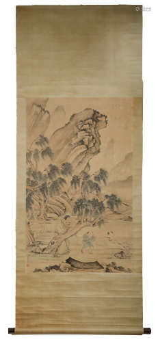 Qing Dynasty Jin Yanbiao Figure Painting