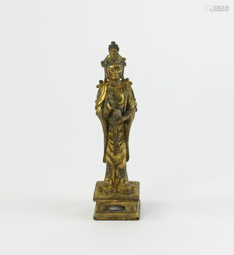 Chinese Song Style Gilt Bronze Buddha