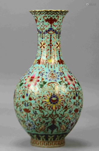 A Chinese Enameled On Porcelain Vase