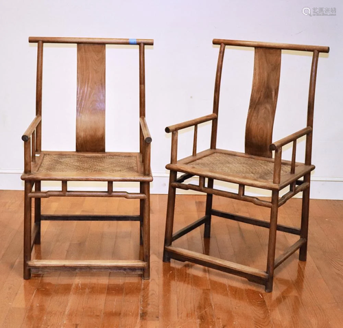 Pair of Chinese Huanghuali Chairs