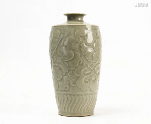 A Rare Yu Ware Carved Floral Vase