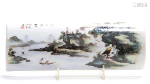 A Chinese Famille Rose Wrist Rest