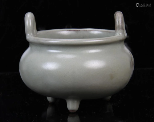 A Chinese Gray Glazed Stone Ware Censer