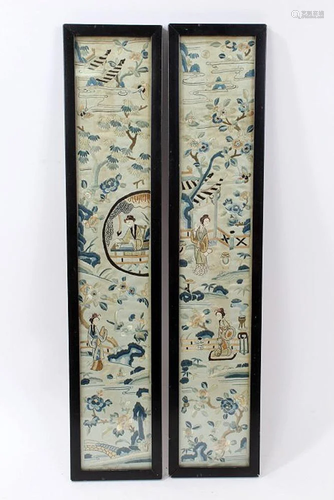 Pair of Chinese Silk Panels