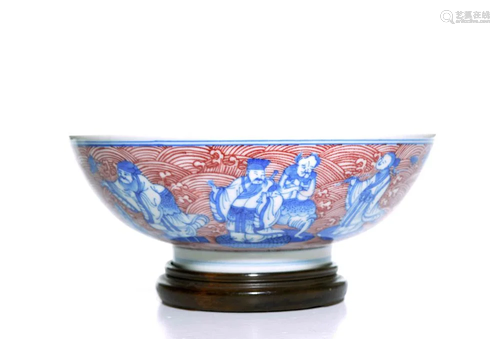 A Fine Chinese Taoism Porcelain Bowl