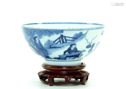 A Chinese Blue And White Bowl