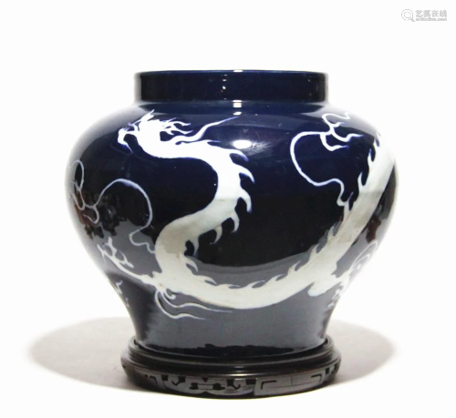 A Large And Rare Dragon Jar