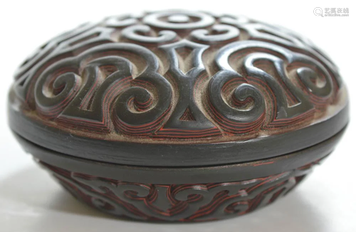 A Fine Chinese Carved Lacquer Box