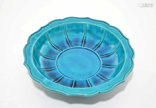 A Chinese Turquoise Glaze Dish