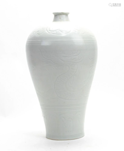 A Large Chinese White Glazed Meiping