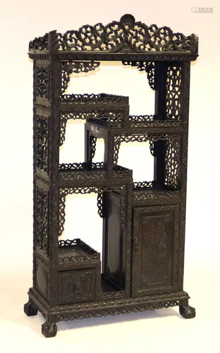 Chinese Black Hardwood Display Case