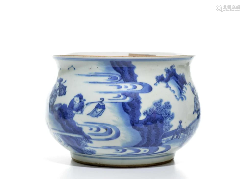 A Chinese Blue and White Incense Burner