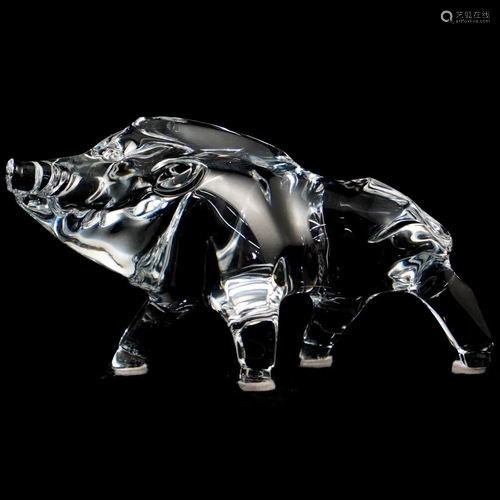 Baccarat Crystal Boar Figurine