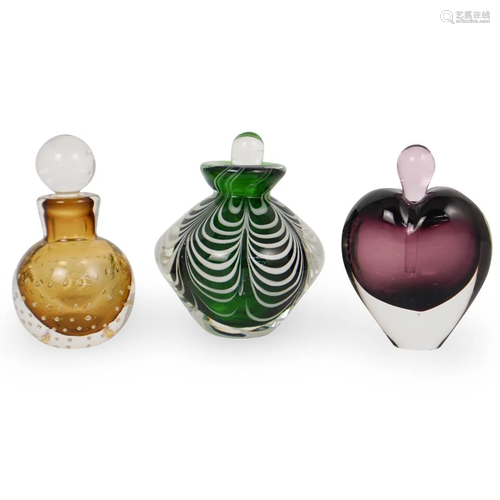 (3 Pc) Perfume Blown Glass Grouping