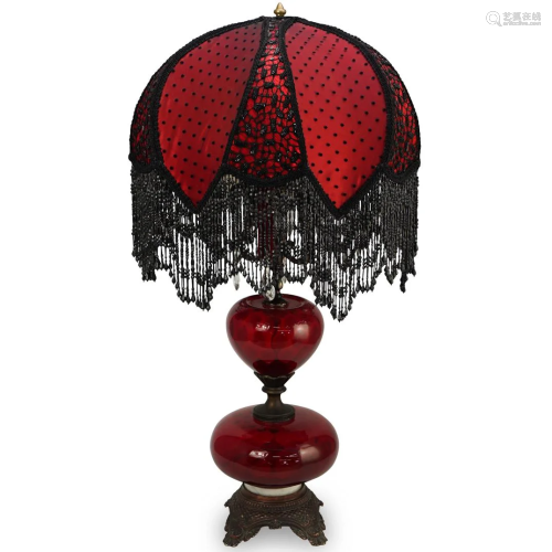 Bordello Red Glass Lamp