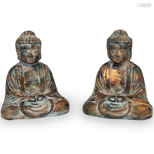 Pair of Seated Buddha Figures