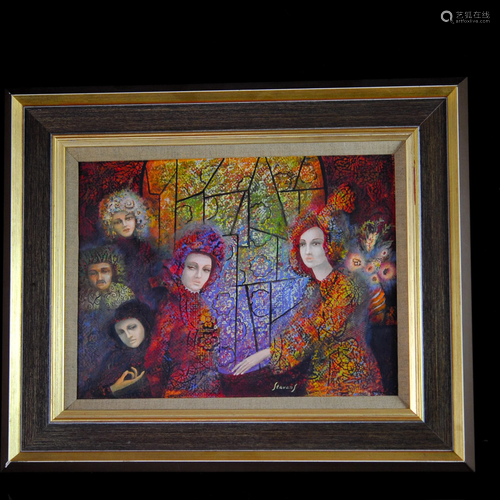 Contemporary figural painting signed 