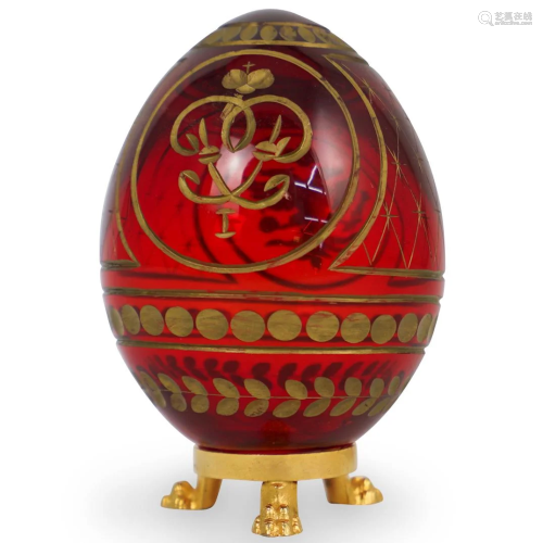 Faberge Ruby Glass Egg