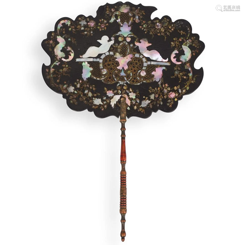 Victorian Mother of Pearl Lacquer Fan