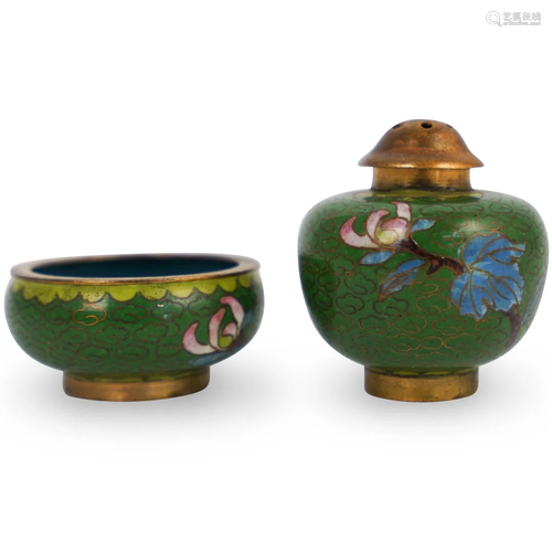 (2 Pc) Cloisonne Incense Burner