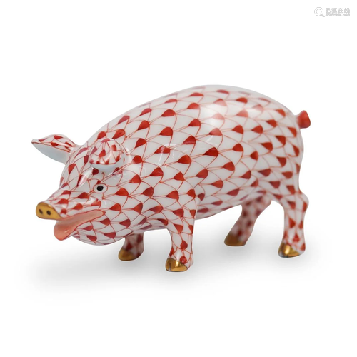 Herend Porcelain Pig Figurine